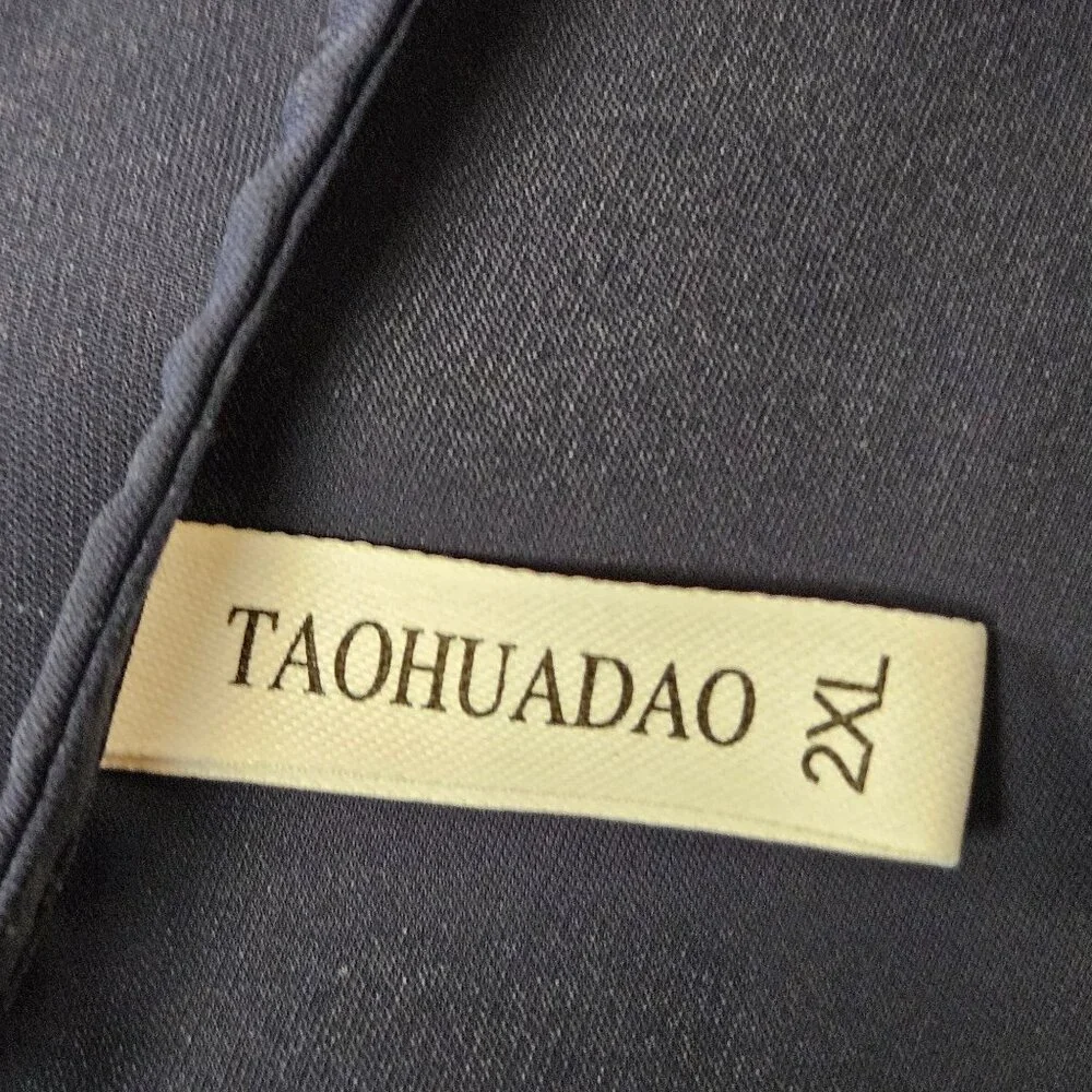 Taohuadao Blouse Womens Size 2XL Blue Split Flutter 3/4 Sleeve Square Neck - Picture 5 of 6